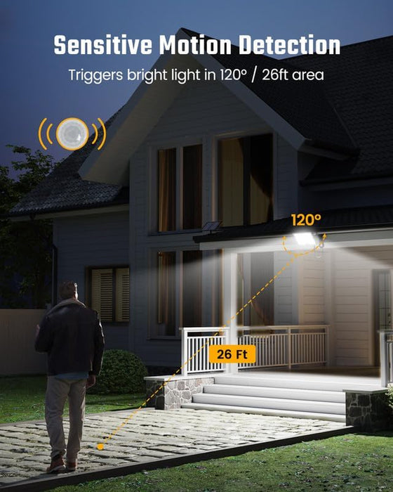 Solar Outside Lights with 113 Bright LEDs 7000K with 16ft Cable