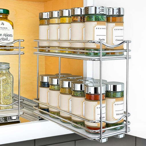 ® Pull Out Spice Organization for Cabinets - 4-3/8 inch Wide – Spice Rack for Inside Cabinets, Slide Out Spice Rack Orga