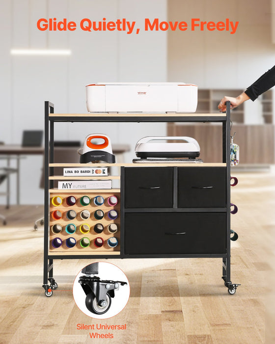 Rolling Craft Storage Workstation