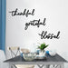 Thankful Grateful Blessed Letter Sign Metal Wall Decor, 3 Piece Black Letters Wall Art for Bathroom Bedroom Metal Words Wall Decor for Home Decor