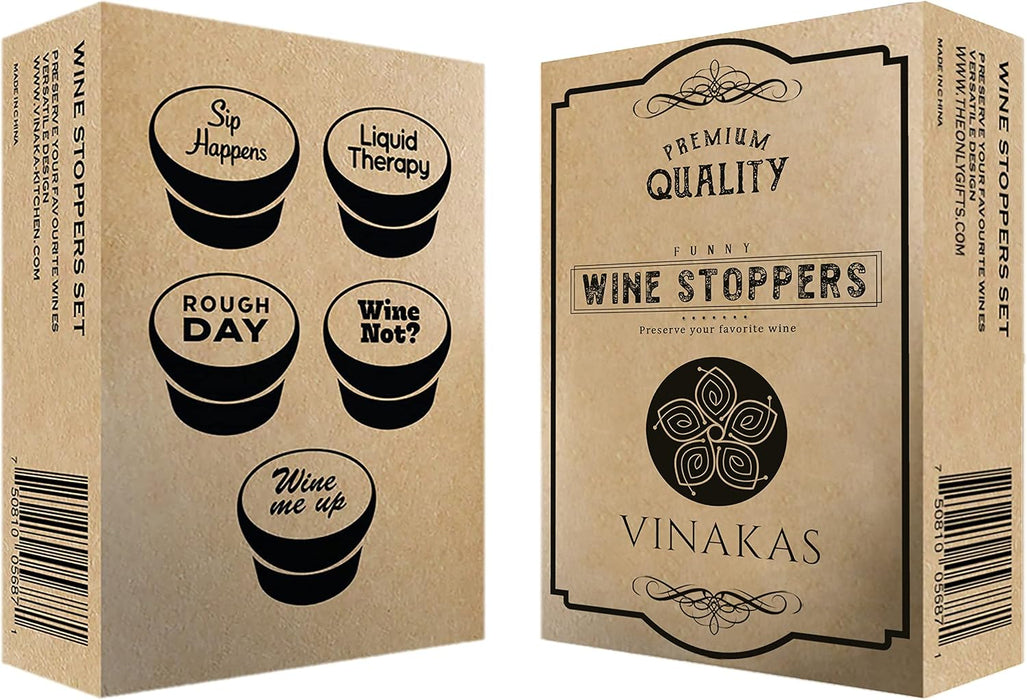 Vinakas Funny Wine Stoppers – Wine Gifts for Women & Men, Wine Accessories