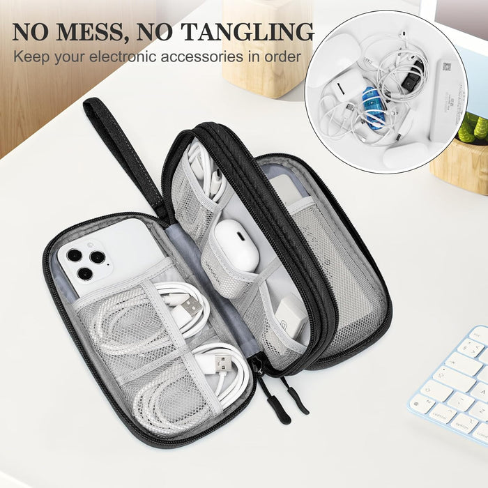 Electronic Organizer, Travel Tech Pouch Bag, Cable Organizer Black