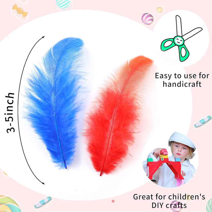 Colorful Craft Supplies Feathers Bulk for Crafting,300Pcs,3-5inch