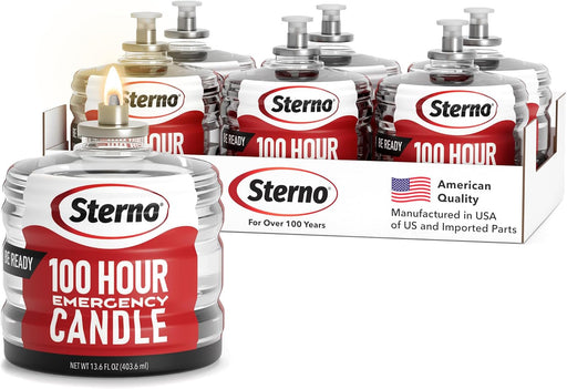 100-Hour Emergency Candles, Power Outage Essential Supplies, 6-Pack