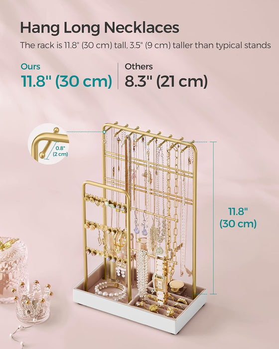 Jewelry Holder, Display Stand, Metal Frame, Velvet Tray