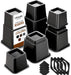 Adjustable Bed Risers 3 & 5 Inch, Black, 4-Pack