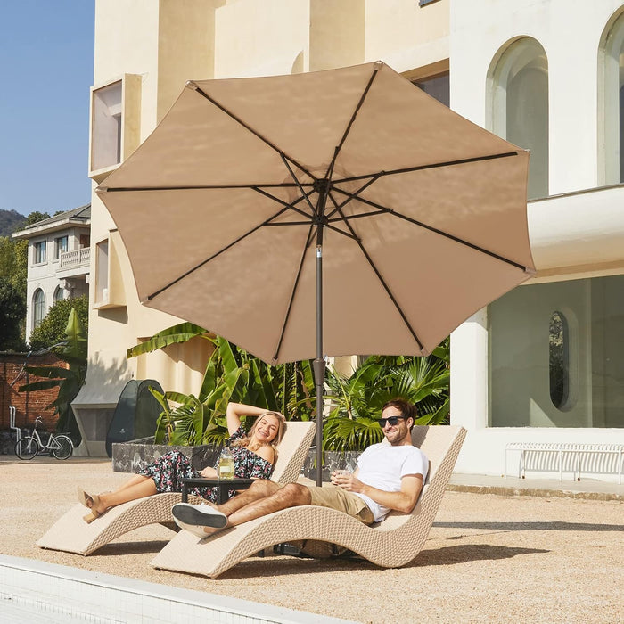 9FT Outdoor Patio Umbrella, Market Umbrella, Beige