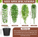 4Pcs Artificial Hanging Plants with Cascading Faux Vines