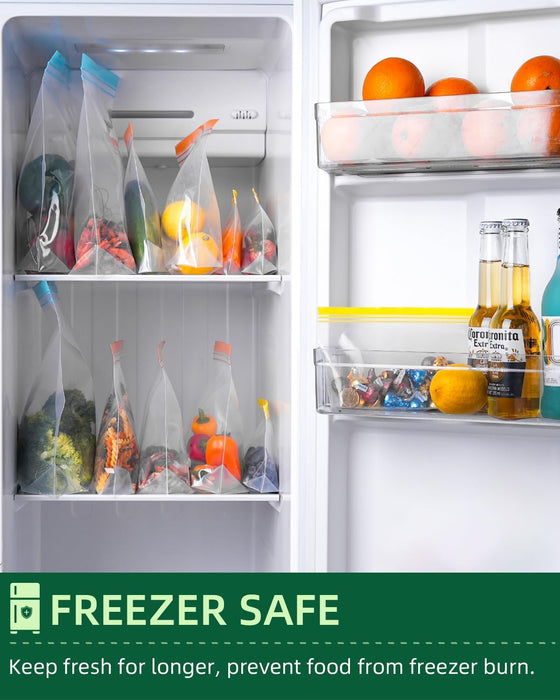 12 Pack Stand Up Reusable Gallon Freezer Bags, Dishwasher Safe