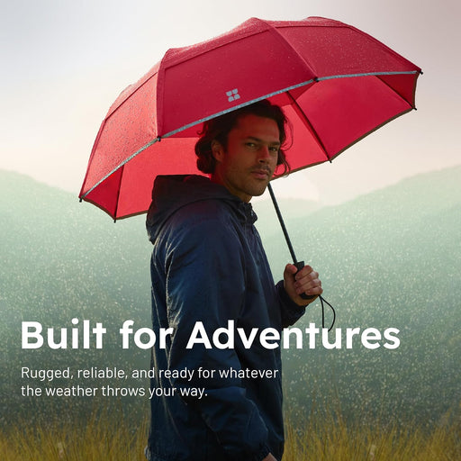 Premium Collapsible Travel Umbrella - Windproof, Compact, Easy Auto Open - Resists Up to 55 MPH Winds - Perfect for Rain