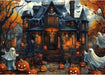 Halloween Haunted House 1000 Piece Jigsaw Puzzle for Adults Spooky Ghosts & Pumpkins Gothic Mansion Challenging 1000-Piece Puzzle with Poster - Fun Adult Puzzle Game for Game Night (27"x20")