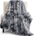 Faux Fur Fluffy Fleece Sherpa Blanket Couch Throw Grey 50"x60"