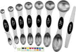 Stainless Steel Magnetic Measuring Spoons Set of 8, Black