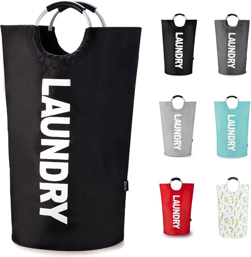 Tall Laundry Basket 90L, Large Hamper, Freestanding Laundry Bag
