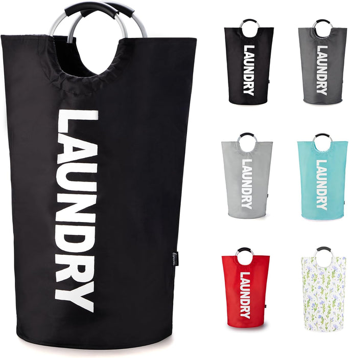 Tall Laundry Basket 90L, Large Hamper, Freestanding Laundry Bag