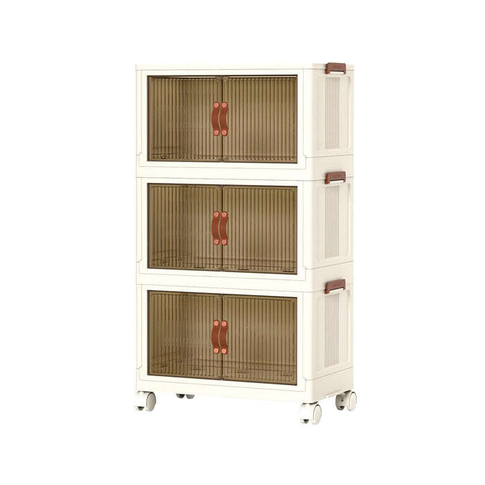 Three-Piece Rolling Foldable Storage Bins