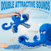 Tough Dog Toys, Stuffed Chew Large Dog Toys to Keep Them Busy, Interactive Squeaky Tug of War Doggie Toy, Crinkle Blue O