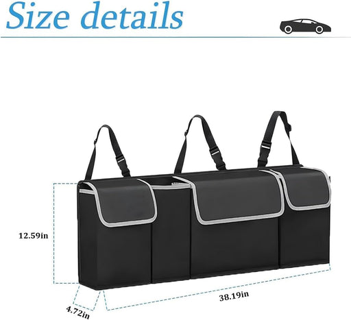 Car Trunk Organizer, Hanging Backseat Storage Bag, Black