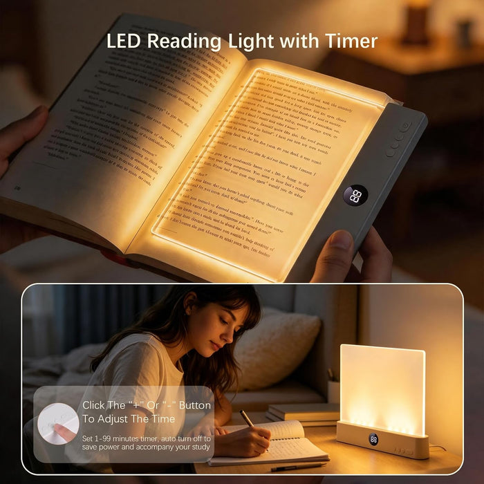 Choudao LED Book Light & Night Light 2 in 1,Dimmable Flat Reading Light