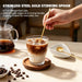 4 Gold Coffee Spoons 6.7in and 1 Ceramic Spoon Rest,Coffee Bar Accessories