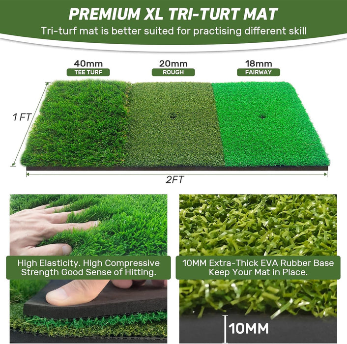 Golf Net with Practice Mat,Golf Hitting Aid Nets 10x7FT for Backyard Driving Chipping Training Swing with Target Mat Bal