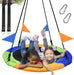 40 Inch Saucer Tree Swing Flying 600lb Weight Capacity 2 Added Hanging Straps Adjustable Multi-Strand Ropes Colorful Saf