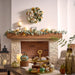 6ft Fall Garland for Mantle with Pumpkins