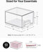 4 Pack Small Clear Stackable Storage Drawers, Fits Narrow Spaces