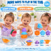 Toddler Bath Toys for Kids Ages 1-3 Stack, Scoop & Pour Set 5PCS