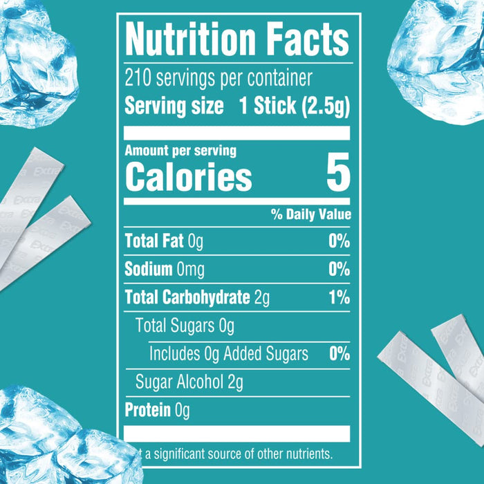 EXTRA Gum Polar Ice Sugarfree Mint Chewing Gum Mega Packs, 35 Count, 6 Pack