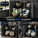 Under Sink Organizer 2 Pack, Double Slide Out Metal Shelf, Black