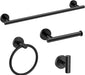 4PCS Matte Black Bathroom Accessories Set, 24-Inch Towel Bar Set