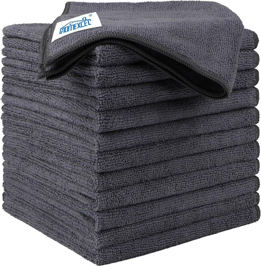 Microfiber Cleaning Cloth 12 Pack, 12.5 x 12.5 inch Microfiber Towels for Cars, Ultra Absorbent Washing Cloth, Lint Free