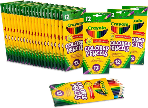 Bulk Colored Pencils for Kids (24pk), Teacher Classroom Must Haves, School Supplies for Preschool & Kindergarten, 12 Colors