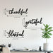 Thankful Grateful Blessed Letter Sign Metal Wall Decor, 3 Piece Black Letters Wall Art for Bathroom Bedroom Metal Words Wall Decor for Home Decor