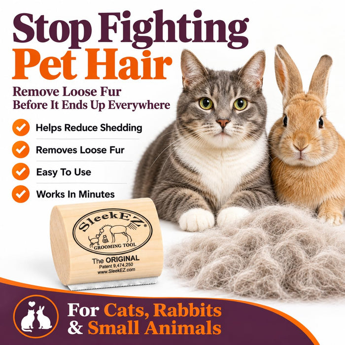 Cat Brush for Shedding - Deshedding Brush for Cats - Patented Grooming Tool for Removing Loose Fur, Undercoat & Hair - Made in USA - Works on Short, Medium & Long Coats
