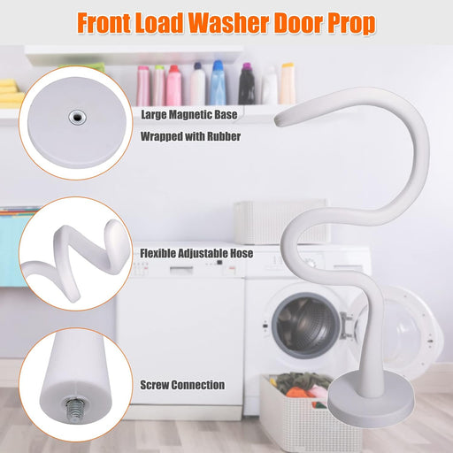 Front Load Washer Door Prop and Stopper - Magnetic Washing Machine Door Holder with 2.6-Inch Magnet Base, Removable Wash