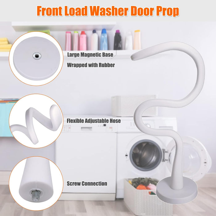 Front Load Washer Door Prop and Stopper - Magnetic Washing Machine Door Holder with 2.6-Inch Magnet Base, Removable Wash