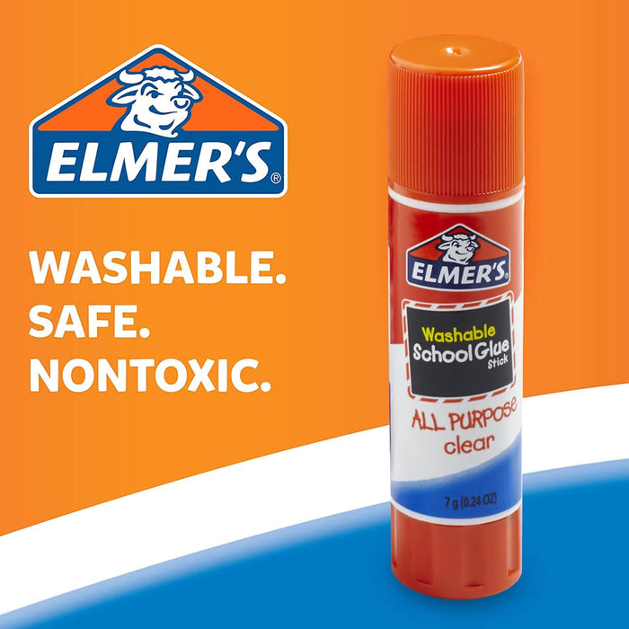 All Purpose School Glue Sticks, Acid-Free and Washable, Clear, 7 Grams, 30 Count - Craft Projects, Poster, Classroom Sup