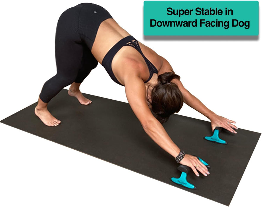 Premium Quality Wrist Alignment Yoga Blocks to Eliminate Wrist Pain in All Poses - Great for Yoga, Pushups and Pilates. 
