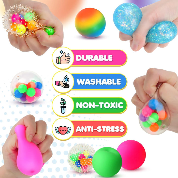 6 Set Squishy Sensory Stress Squeezing Balls for Adults
