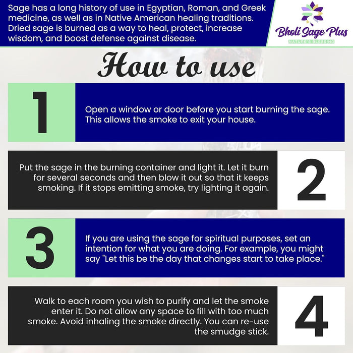 Lavender with White Sage -  Sage Incense Sticks for Cleansing Negative Energy, Sage Sticks for House Cleansing - Lavender with White Sage Smudge Sticks Pack of 4