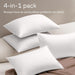 Ultra Soft Pillow Protectors with Zipper - Standard Size - Set of 4 - White