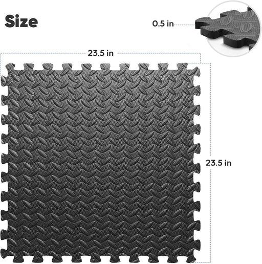 12 Pack 48 sqft Home Gym Mat, Puzzle Exercise Mat, EVA Interlocking Foam Floor Tiles for Home Workout Equipment and Kids