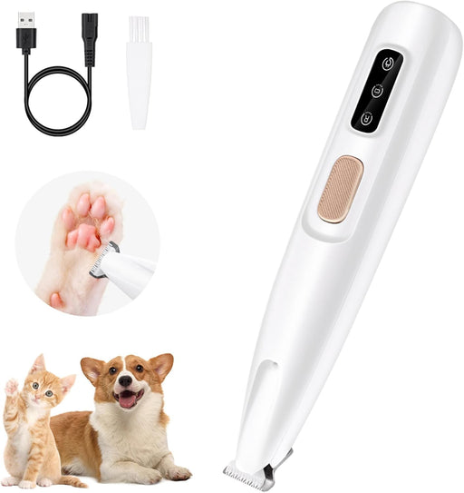 Pet Micro Precision Trimmer, Multifunctional Pet Hair Trimmer Waterproof Rechargeable Shaver with LED Light for Paws Eye