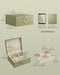 2-Layer Jewelry Box with Handle, Removable Tray, Floating Effect