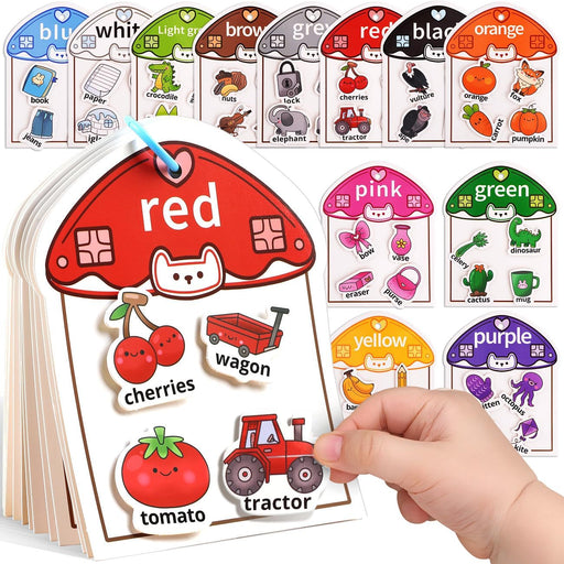 Montessori Busy Book Color Sorting Toys for Toddlers 2-4 Years