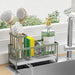 Sponge Holder for Kitchen Sink, Sink Caddy with High Brush Holder, Kitchen Sink Organizer Countertop Rustproof 304 Stainless Steel , Soap Dispenser Kitchen Organizers and Storage Essentials