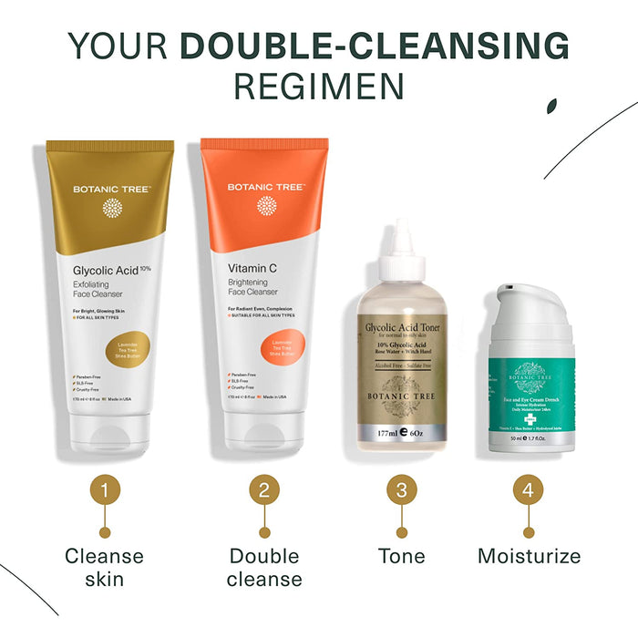 Glycolic Acid Face Wash - Facial Cleanser and Scrub - 10% Glycolic Acid, AHA - Salicylic Cleanser - 6 fl. oz