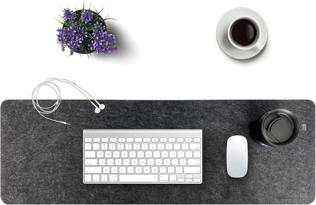Felt Desk Mat, Computer Mat for Desk, Dark Gray (36x12Inches)